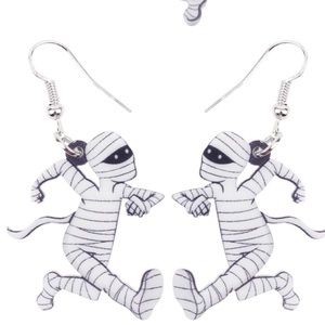 Mummy Running Acrylic Earrings Halloween